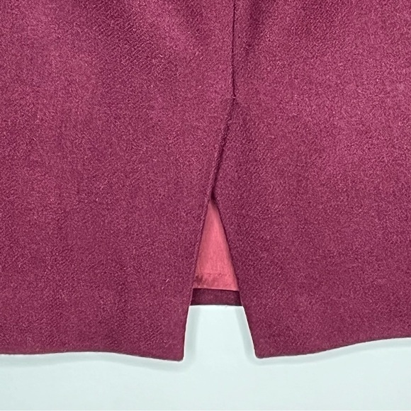 J. Crew Factory The Pencil Skirt Double Serge Wool Blend Burgundy Mulberry - Picture 5 of 8
